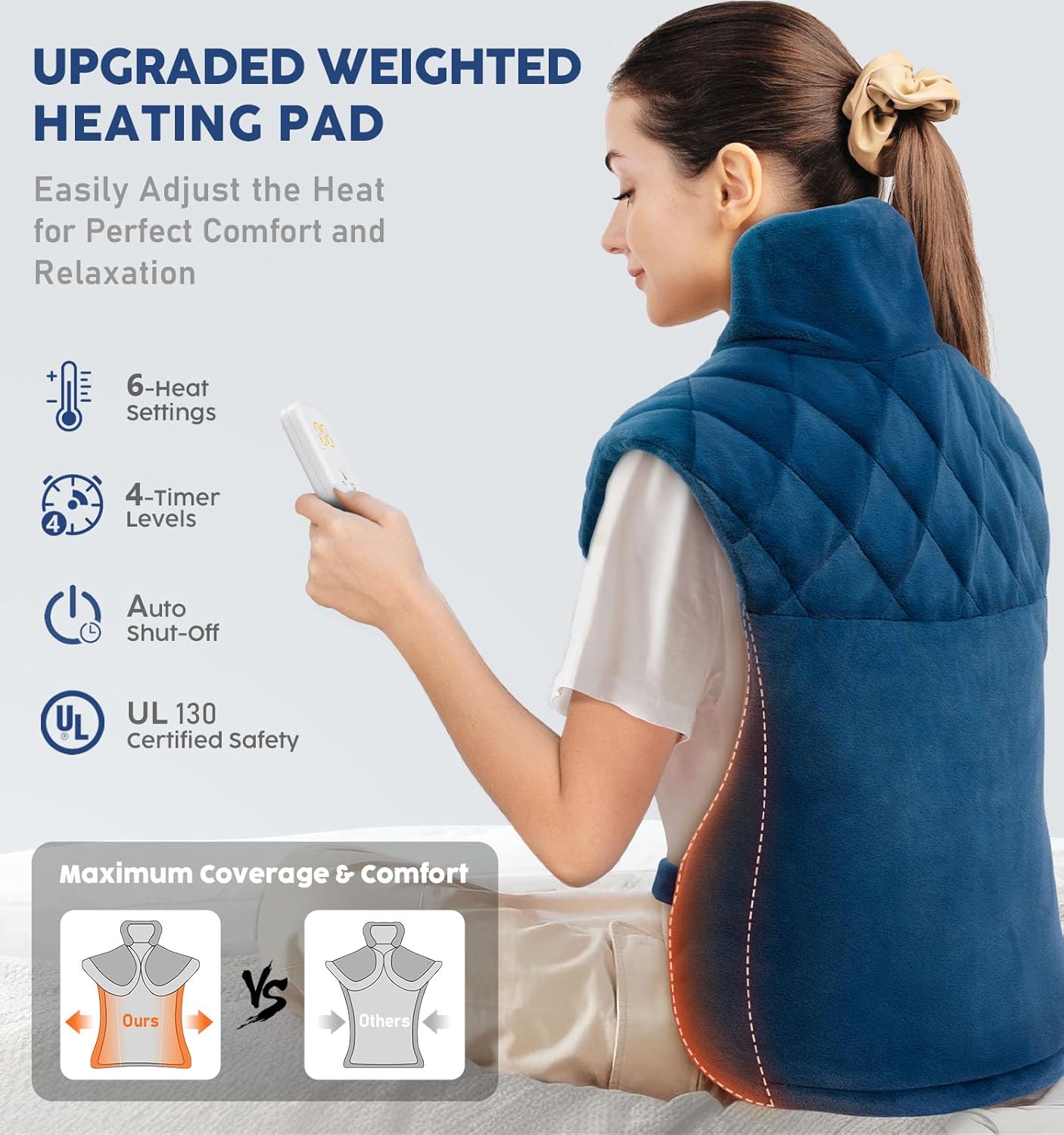 Heating Pad for Neck Shoulders & Back Pain Relief